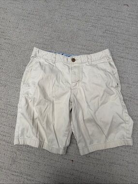 Tommy Bahama Cream Flat Front Cotton Shorts
